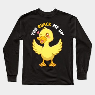 You Quack Me Up! Adorable Duckling Crack Me Up Pun Long Sleeve T-Shirt